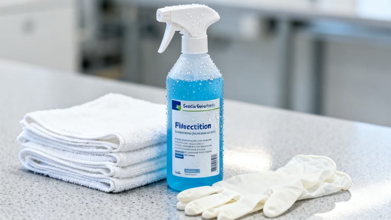 Labormessung zur Bestimmung der log10-Reduktionsstufe einer Desinfektionsmaßnahme