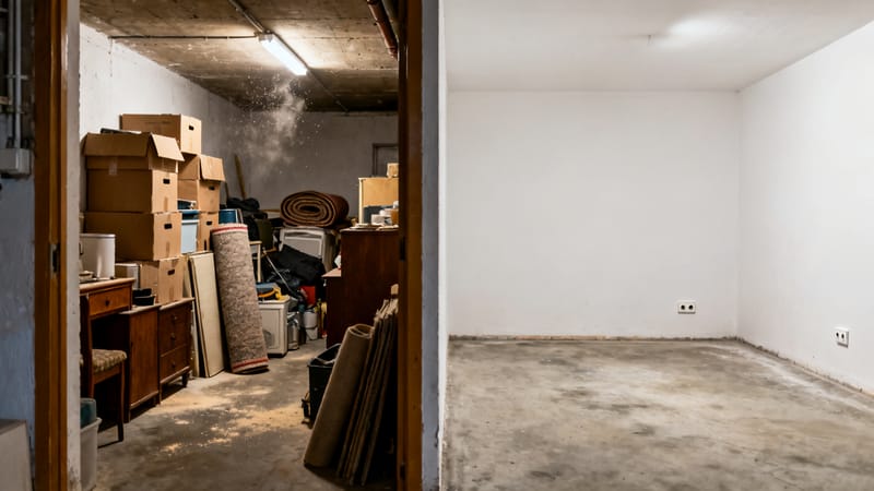 Geräumter, besenrein übergebener Raum nach einer Haushaltsauflösung in Hannover