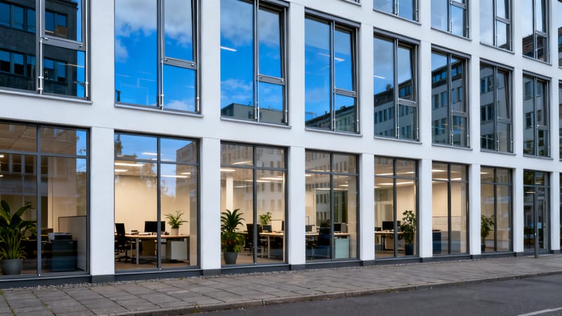 Streifenfrei gereinigtes Fenster mit klarer Sicht nach der Reinigung in Hannover